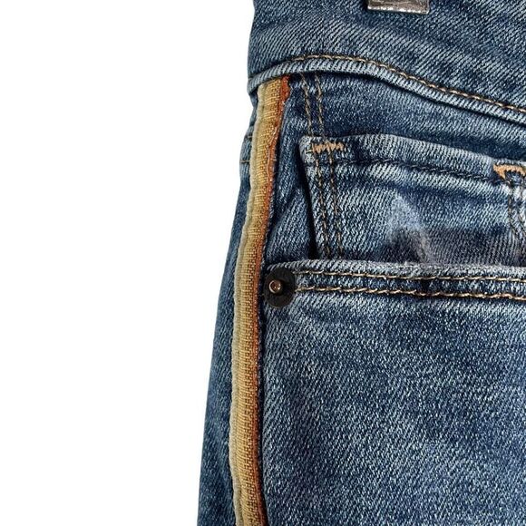 Abercrombie & Fitch Harper Ankle Jeans Women's Size 26/2R Blue Low Rise Raw Hem - Picture 6 of 16